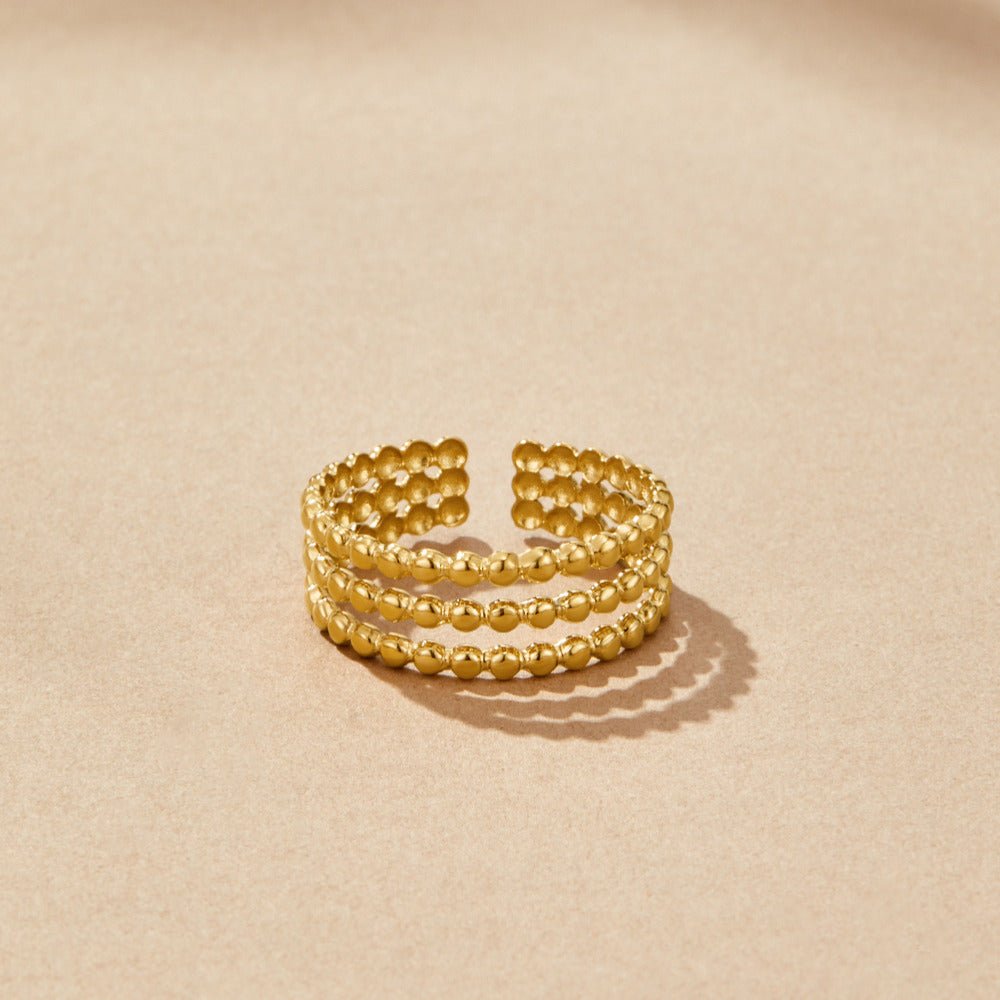 Anillo de oro con cuentas de Ohio