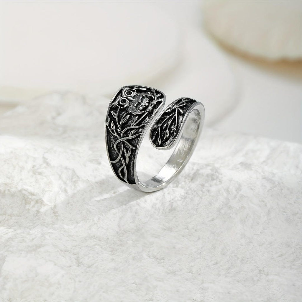Anillo envolvente Bosque Búho de Plata