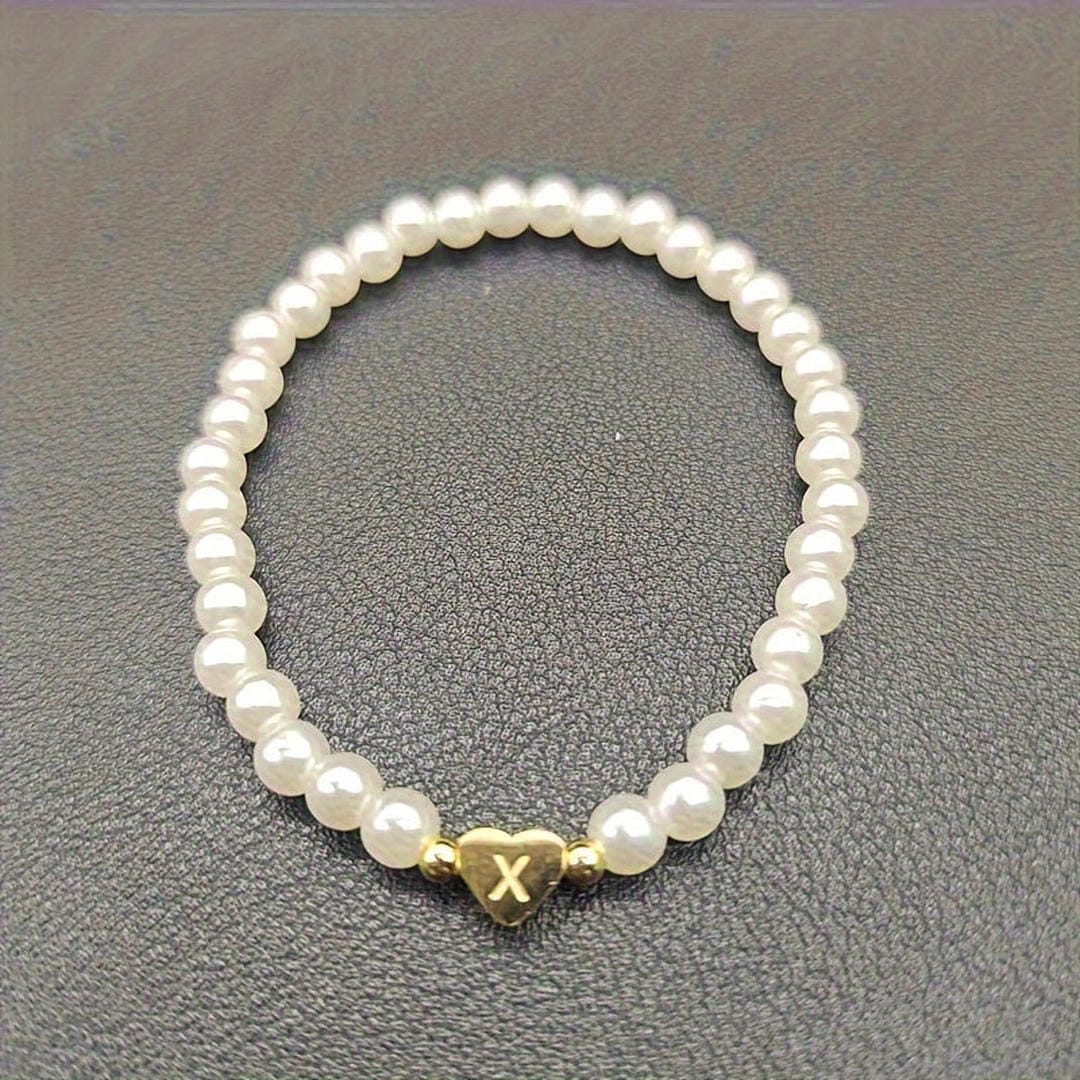 Pulsera de perlas con cuentas de la A a la Z