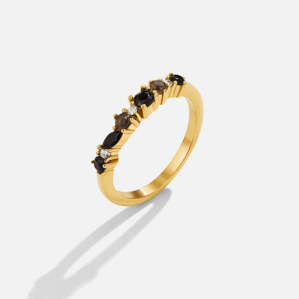 Anillo de eternidad de obsidiana negra