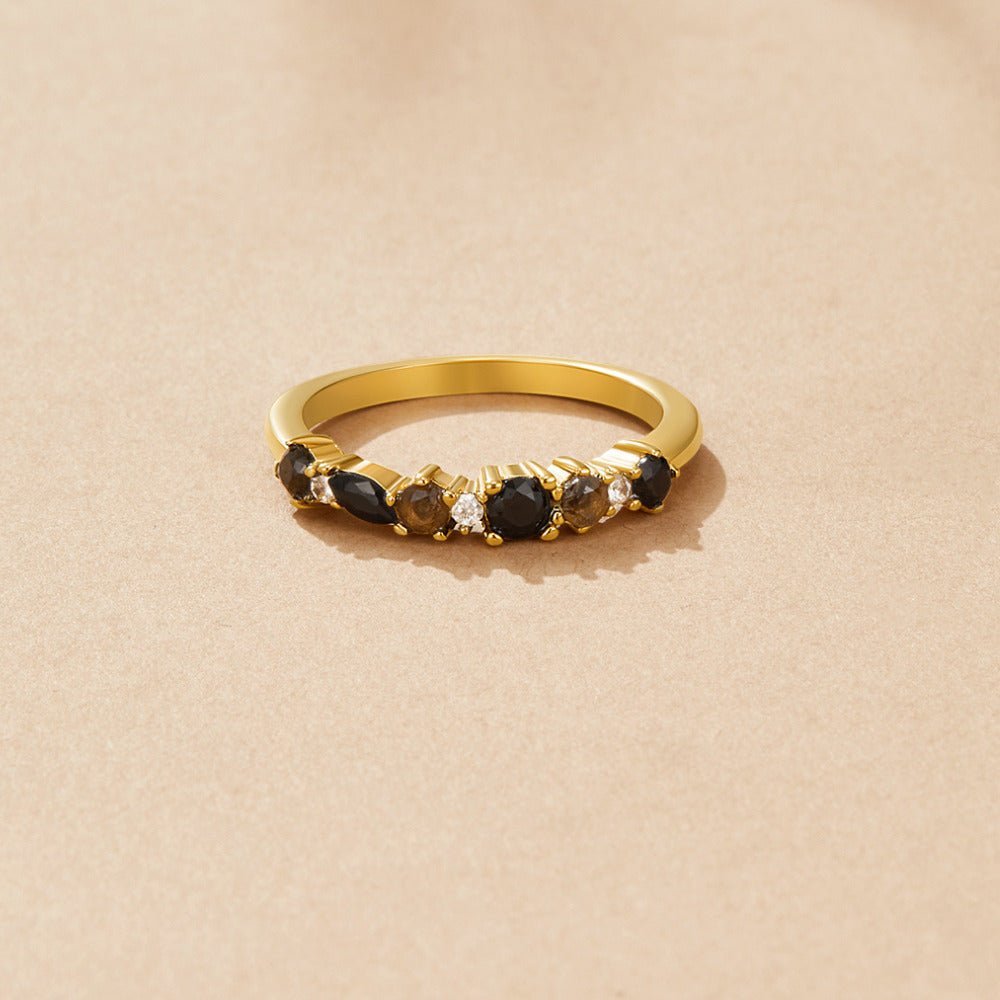 Anillo de eternidad de obsidiana negra