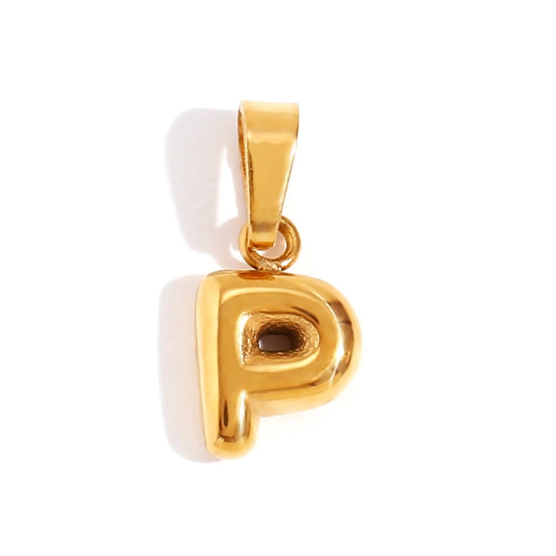 Collar con colgante de letras burbuja de moda