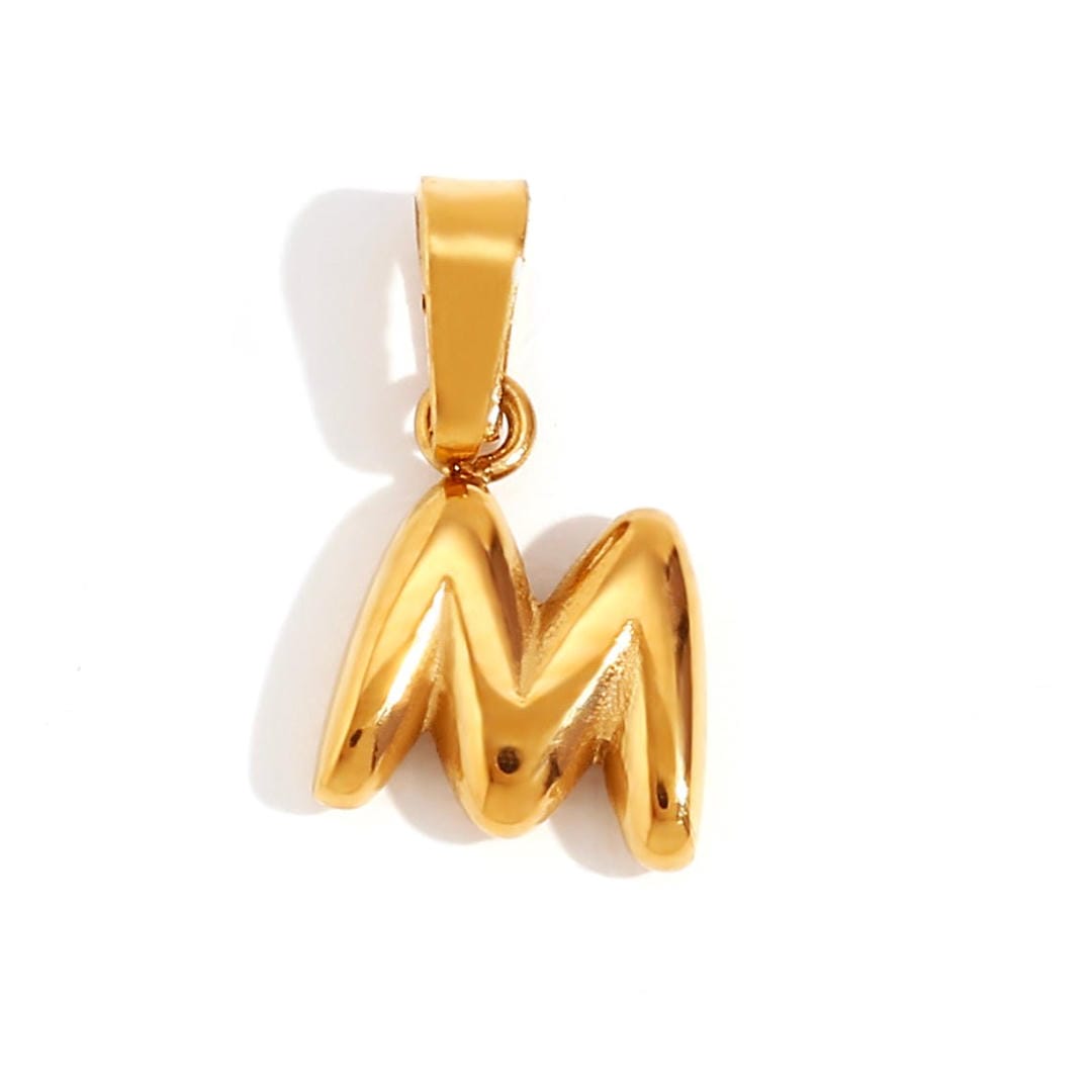 Collar con colgante de letras burbuja de moda