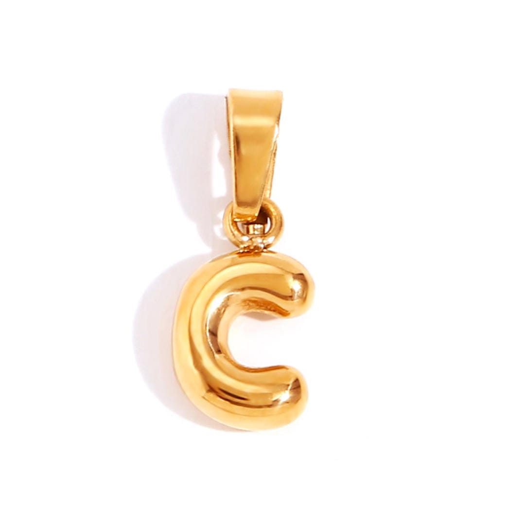 Collar con colgante de letras burbuja de moda