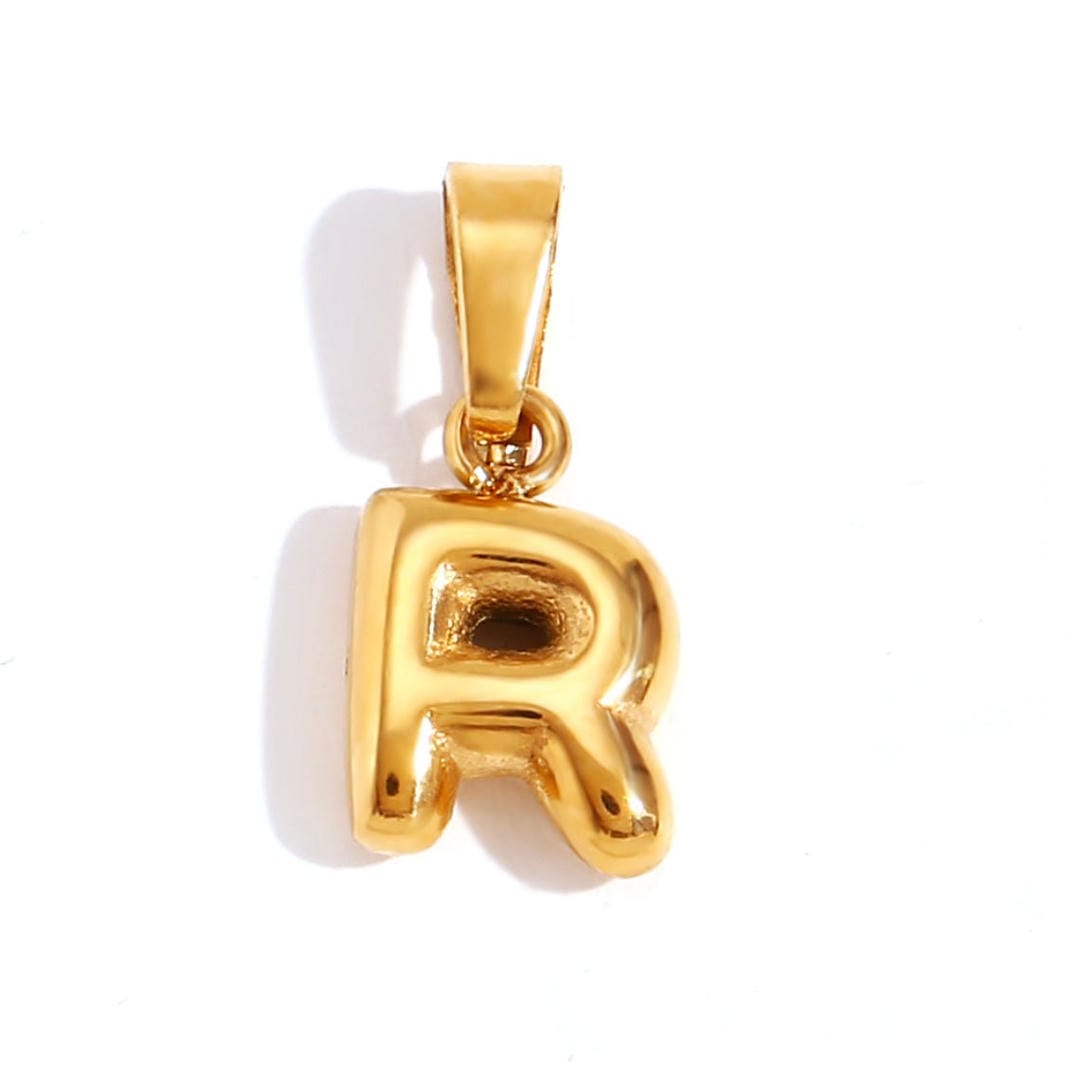 Collar con colgante de letras burbuja de moda