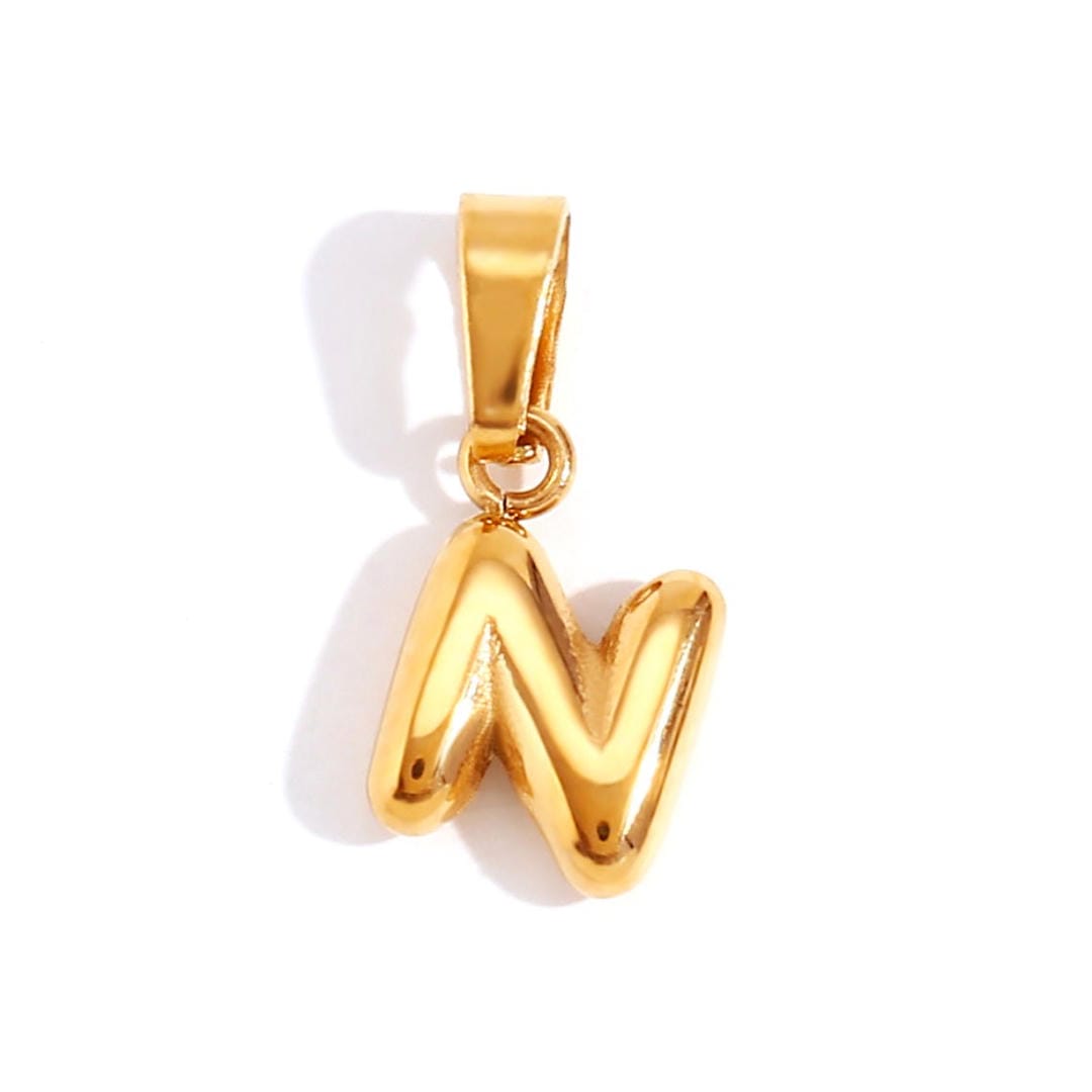 Collar con colgante de letras burbuja de moda