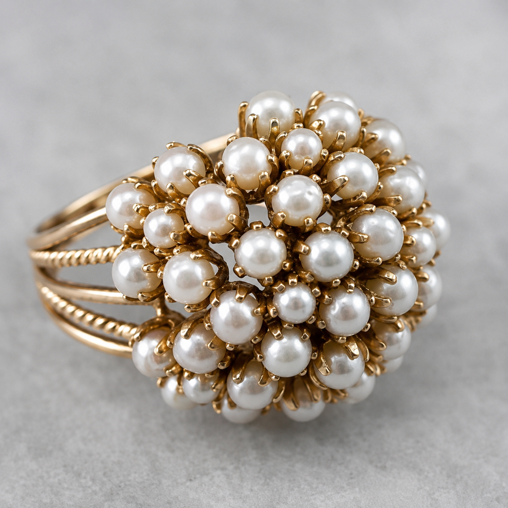 Bush - Anillo de perlas incrustadas