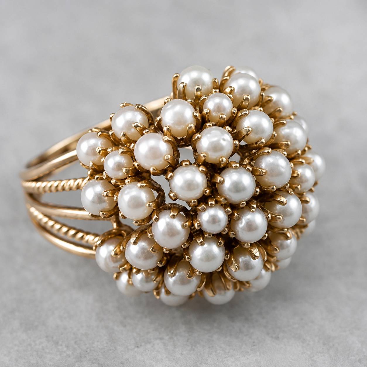 Bush - Anillo de perlas incrustadas