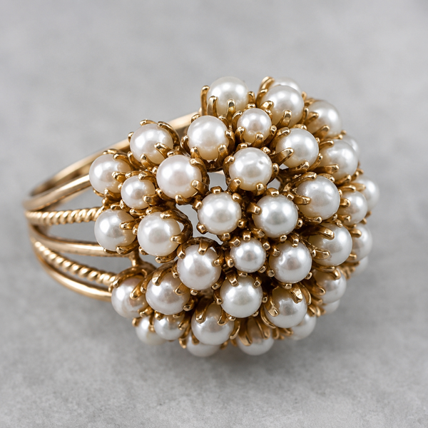 Bush - Anillo de perlas incrustadas