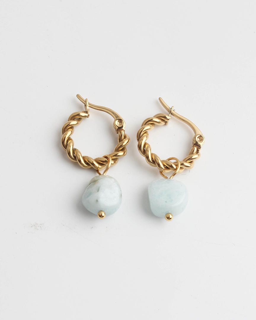 Pendientes Louane Twisted con piedra caída grácil