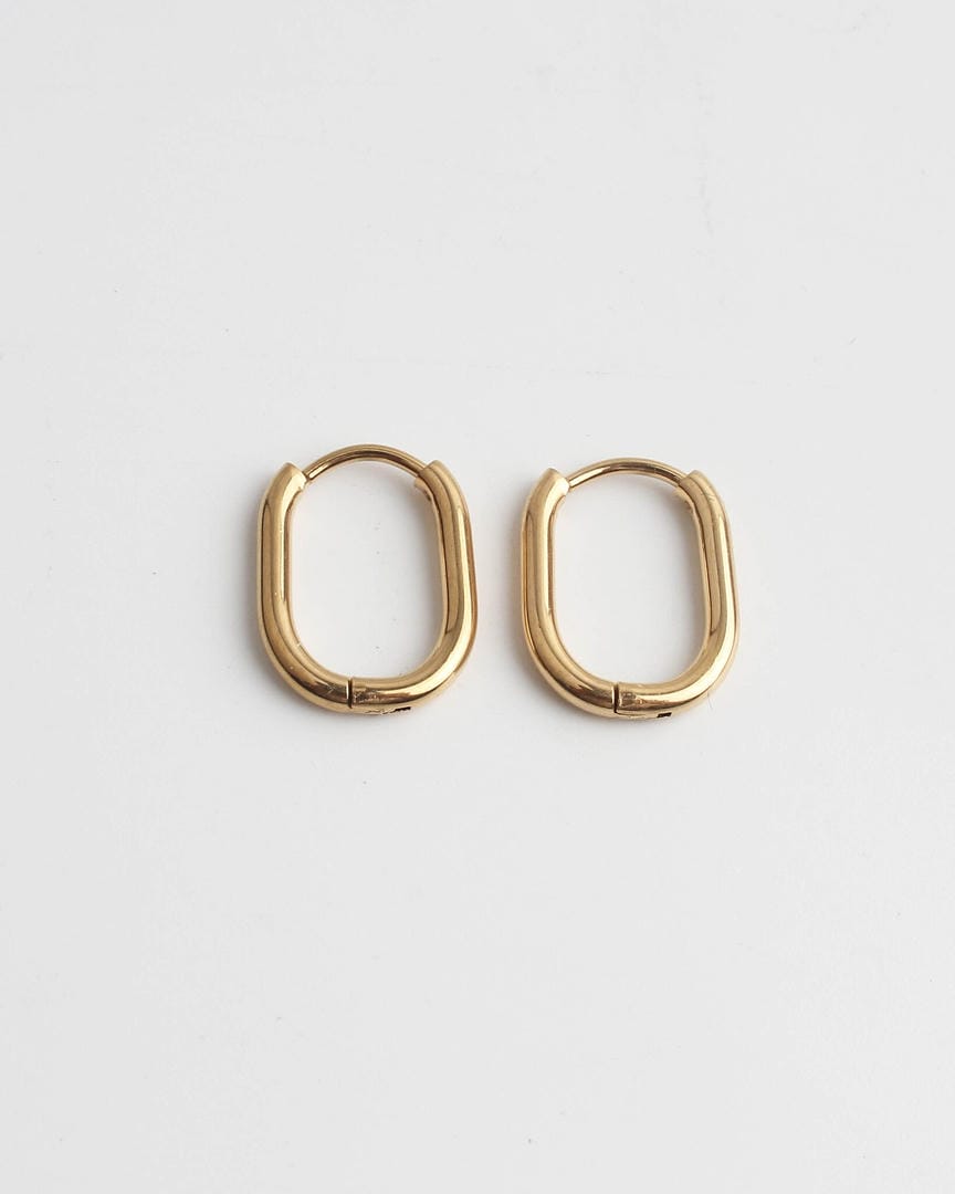 Pendientes de Aro Huggie Ovalados Elegantes