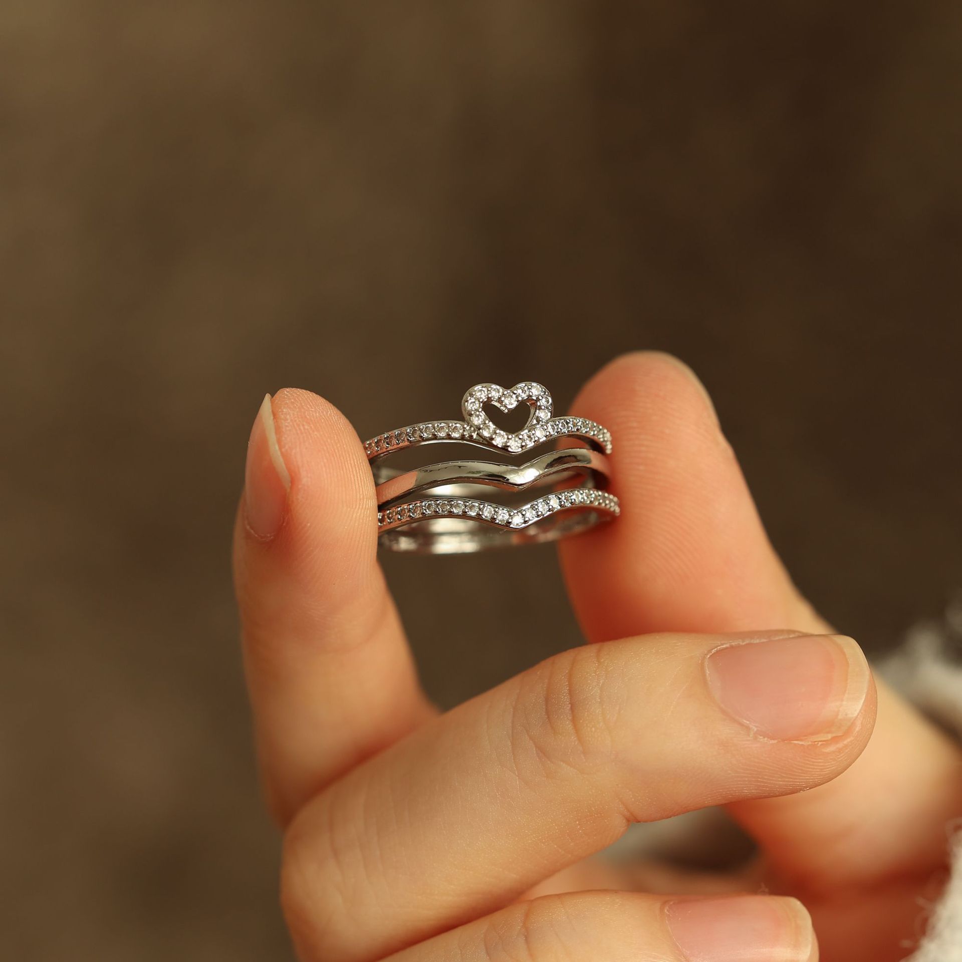Anillos apilables Shining Love Wish Bone
