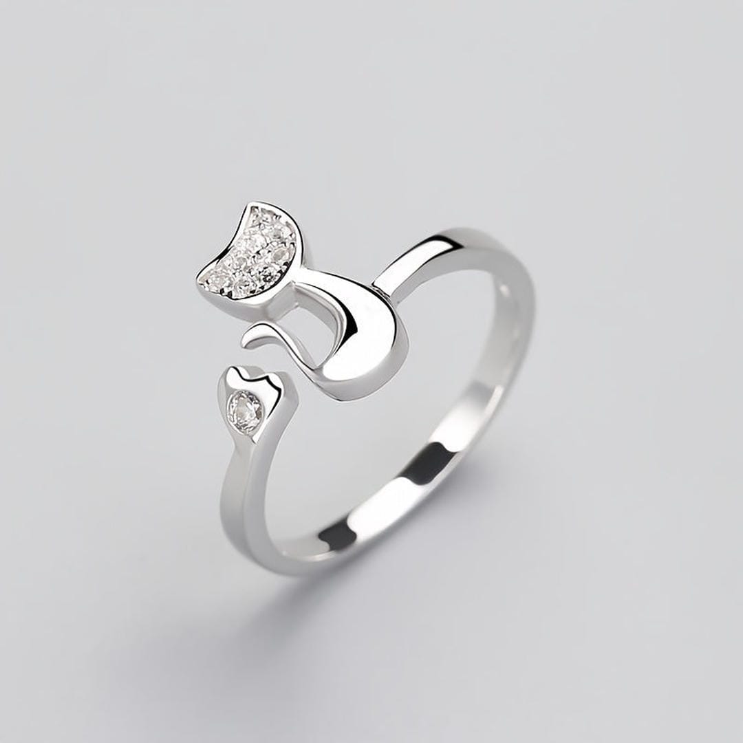 Anillo Abierto de Gato de Circonita