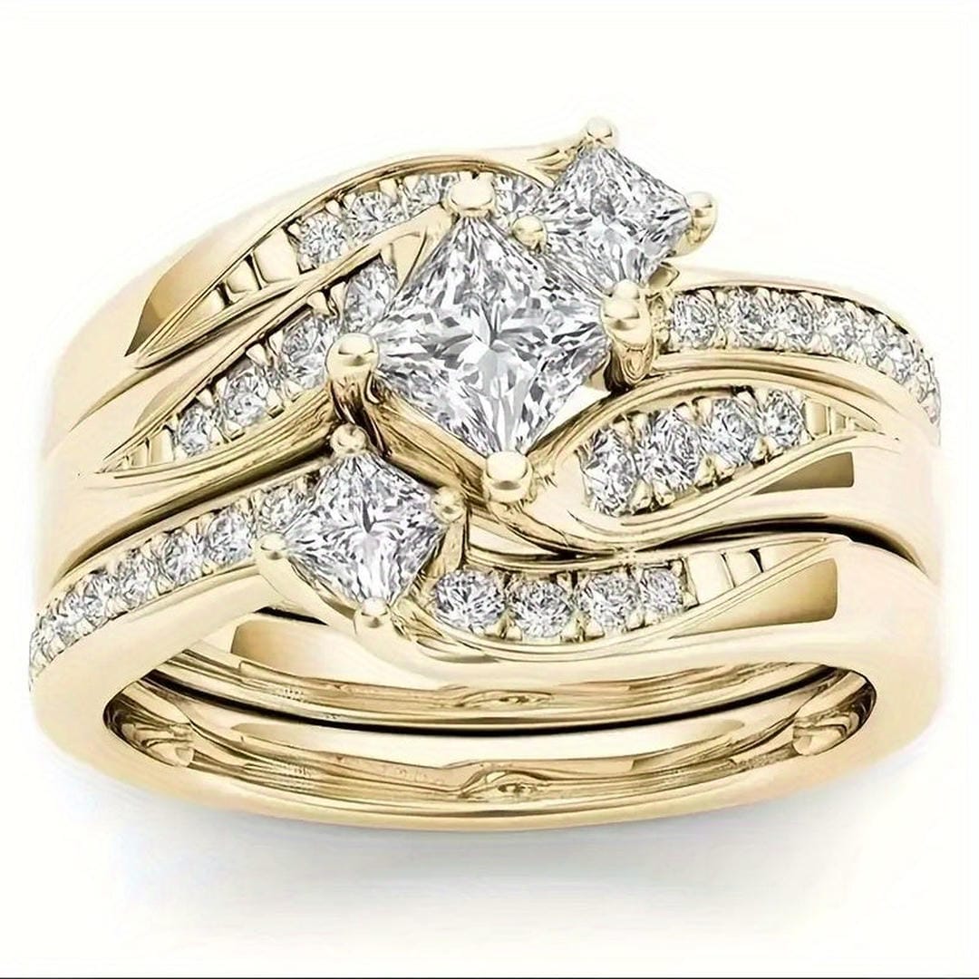 Juego de anillos Princess Cluster