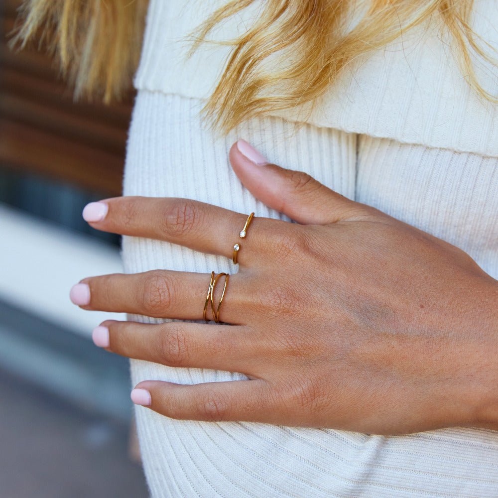 Anillo de cristal Cali Gold