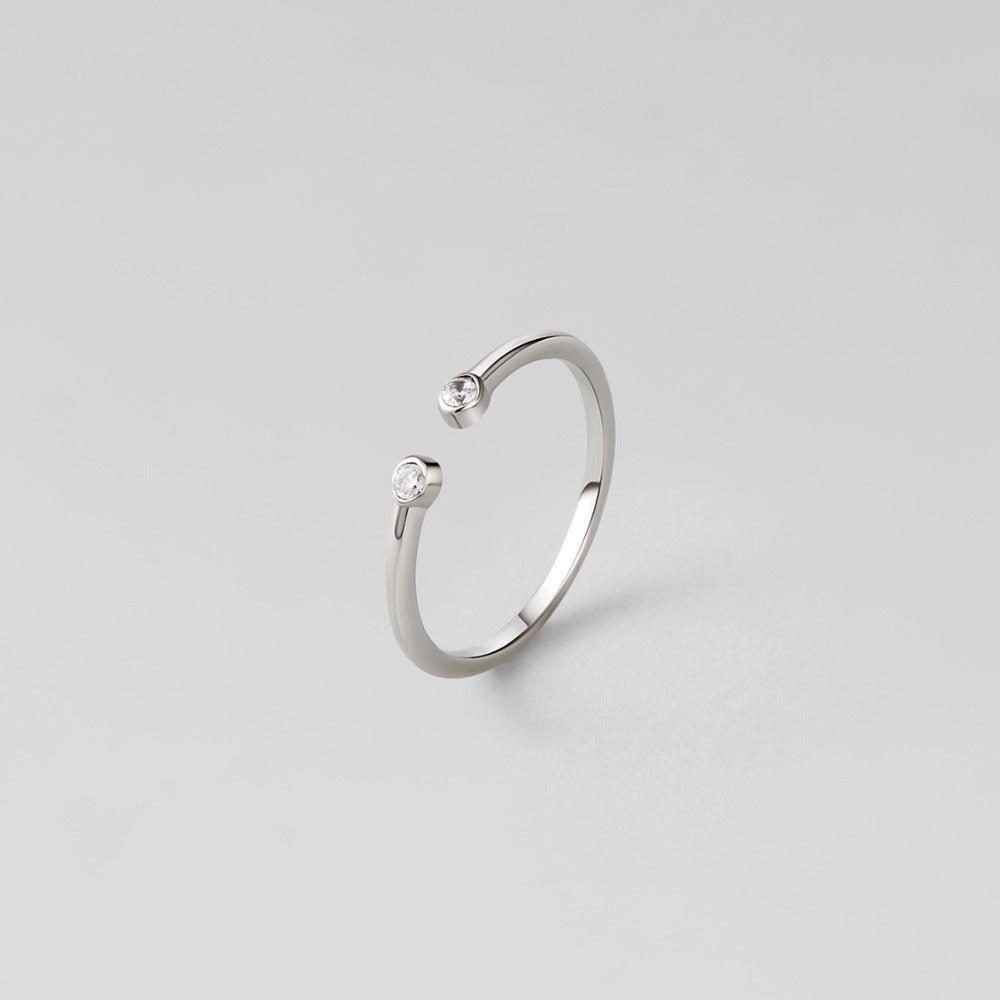 Anillo Cali de Cristal Plateado