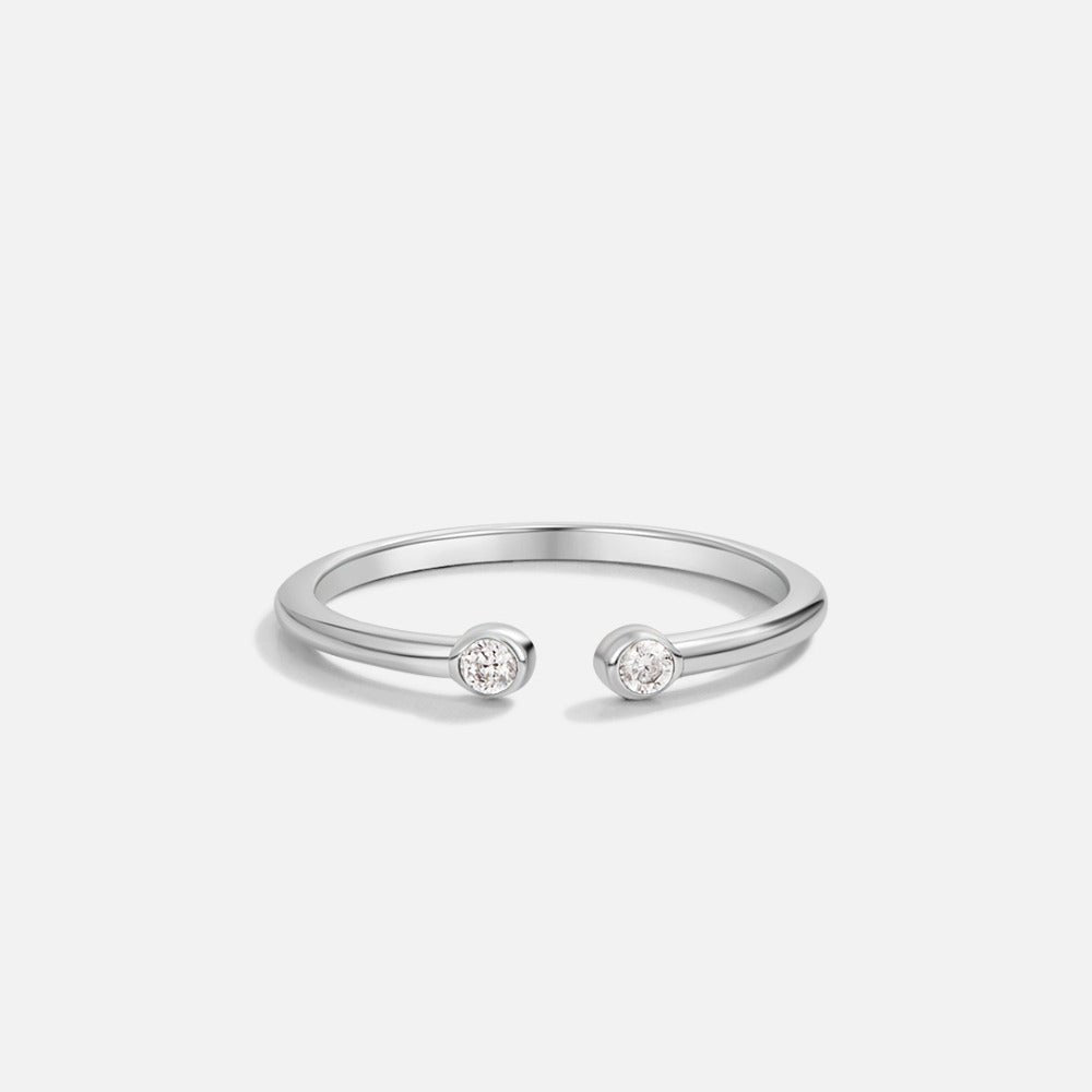 Anillo Cali de Cristal Plateado