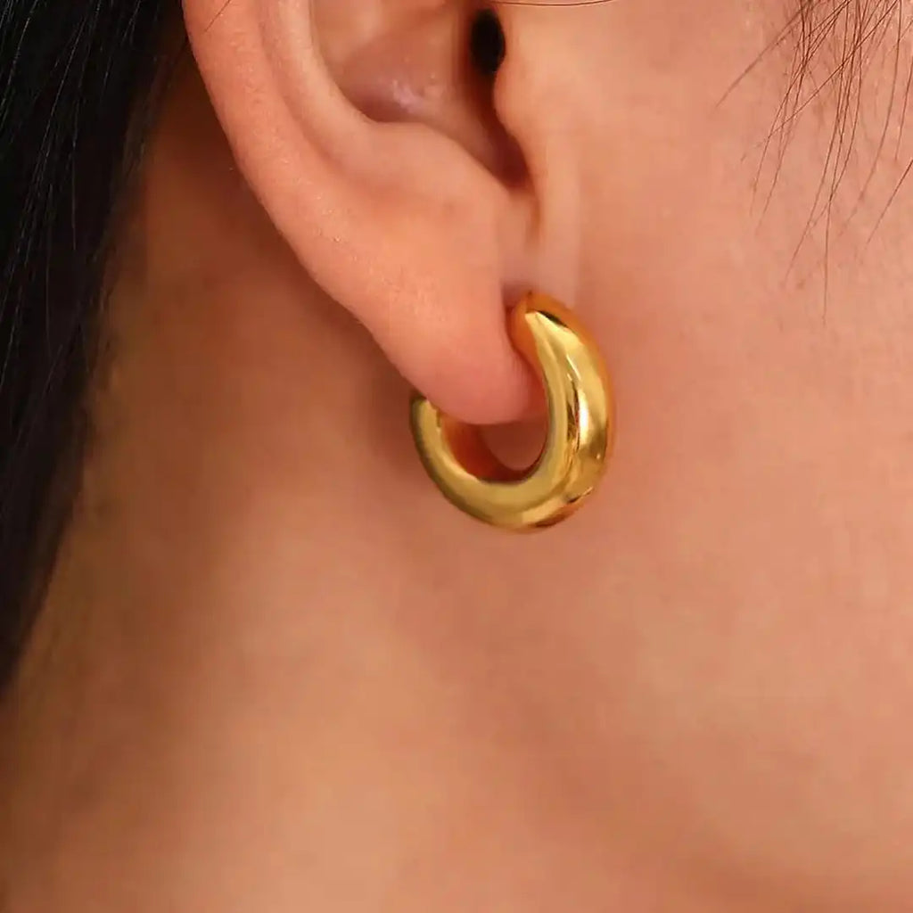 Pendientes de Aro Gorditos Dorados para el Día a Día