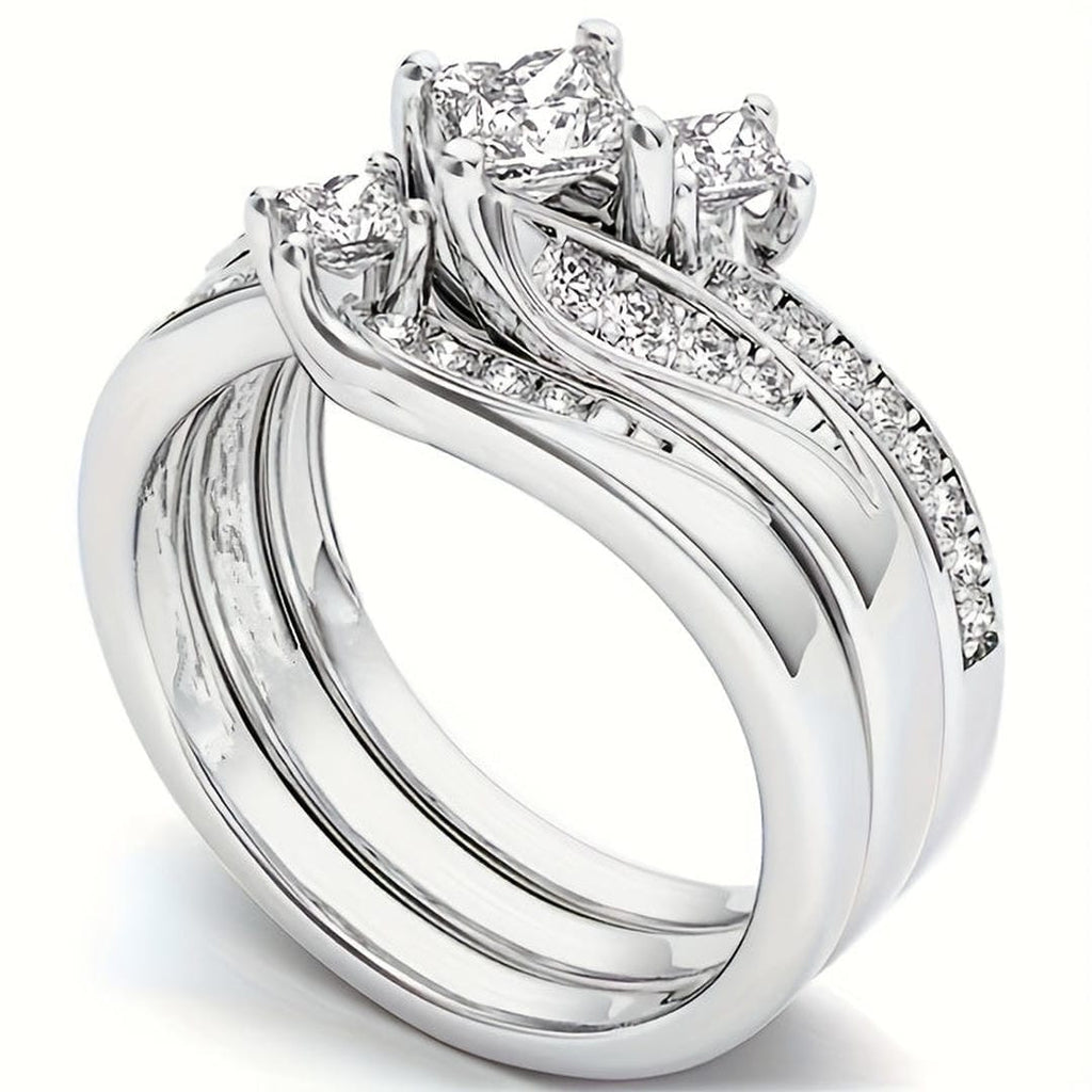 Juego de anillos Princess Cluster