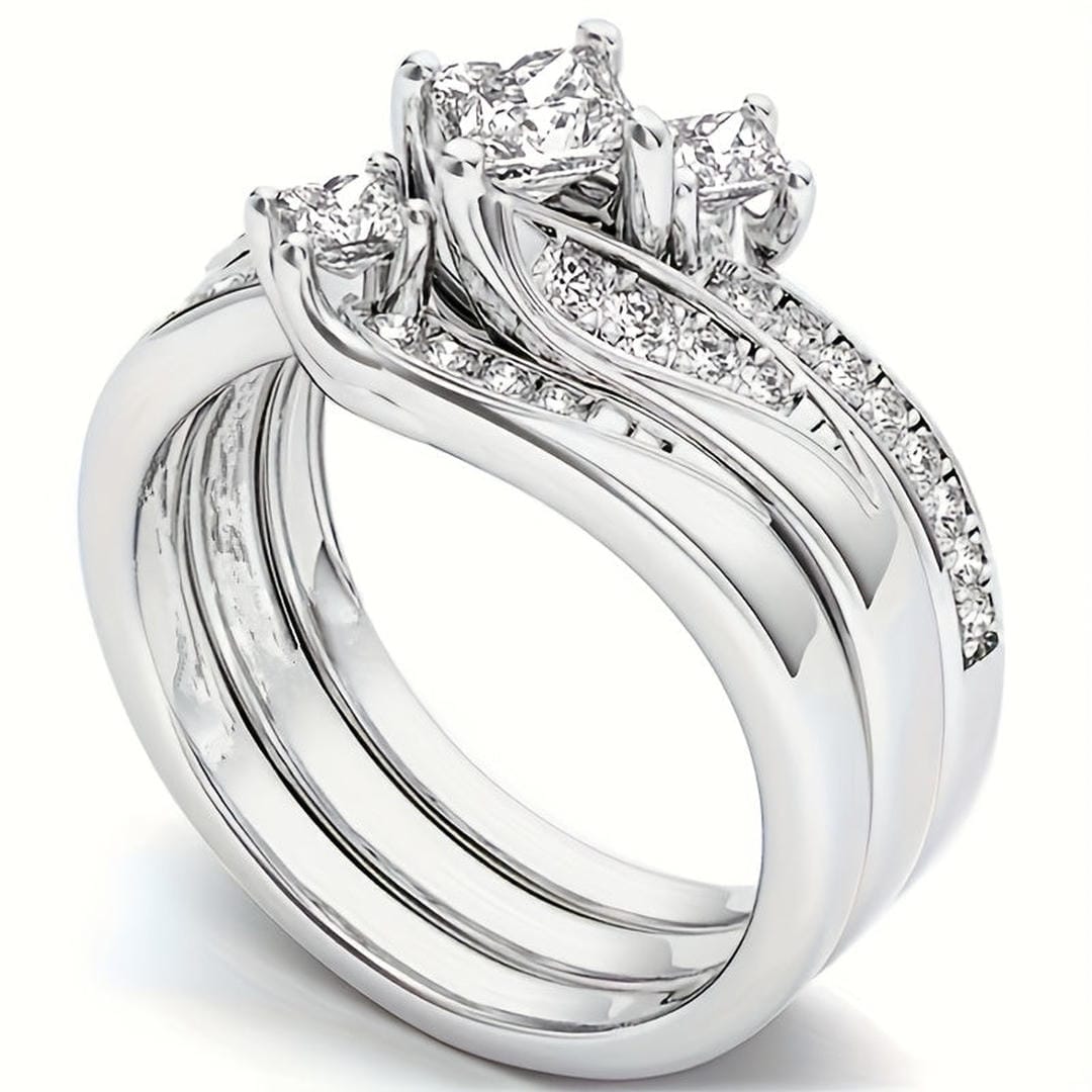 Juego de anillos Princess Cluster