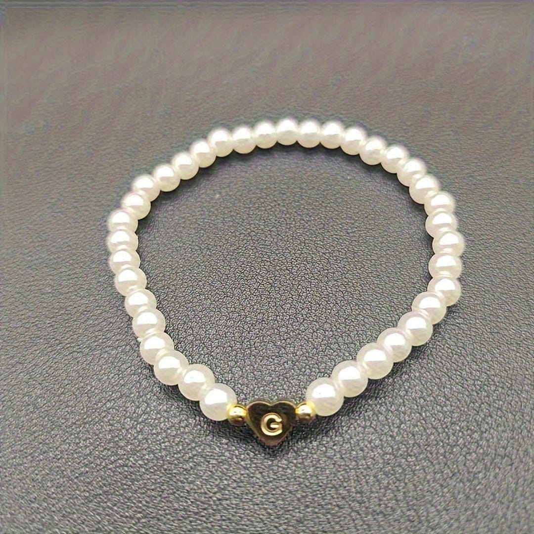 Pulsera de perlas con cuentas de la A a la Z