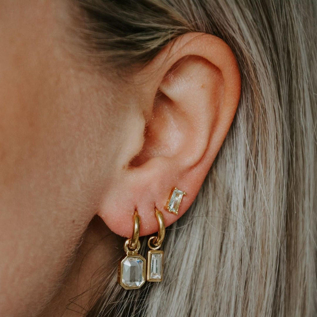 Elegantes pendientes Leonore con detalle de piedra