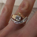 Anillo irregular Radiance de oro y plata