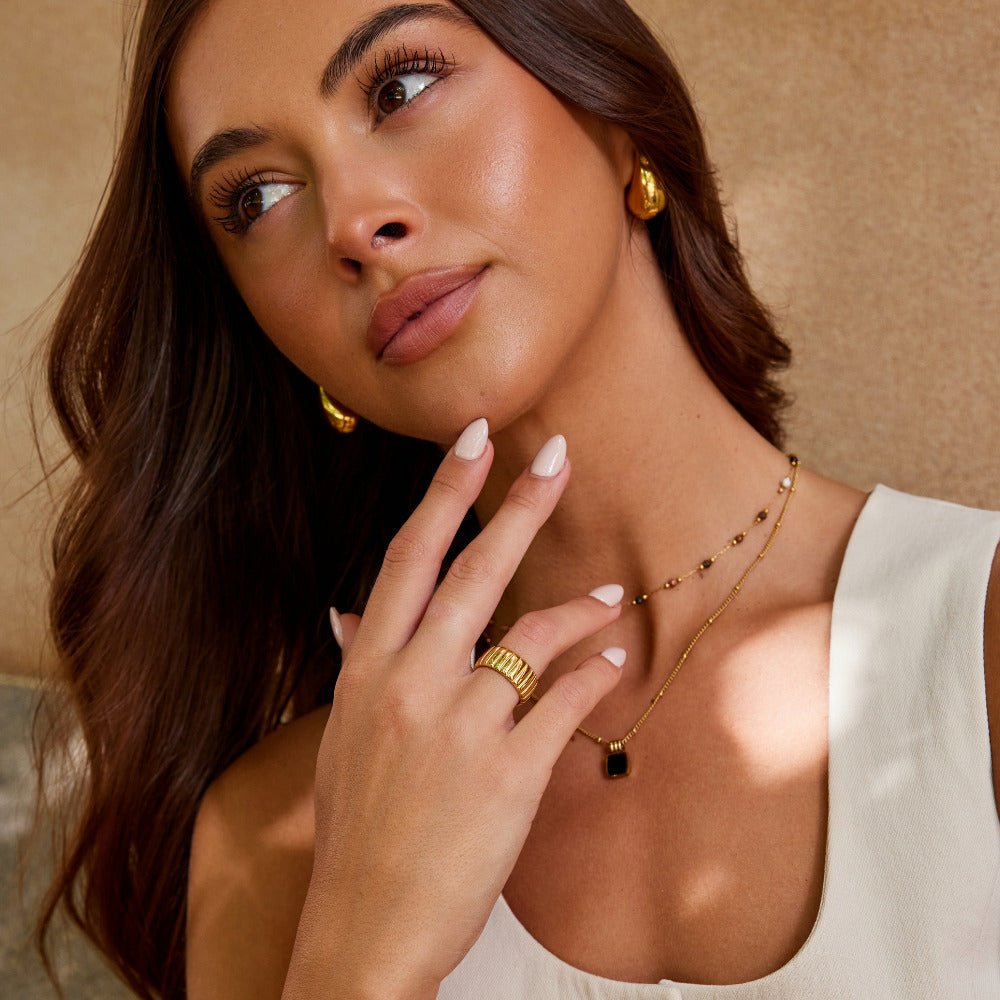 Anillo grueso Calira de oro