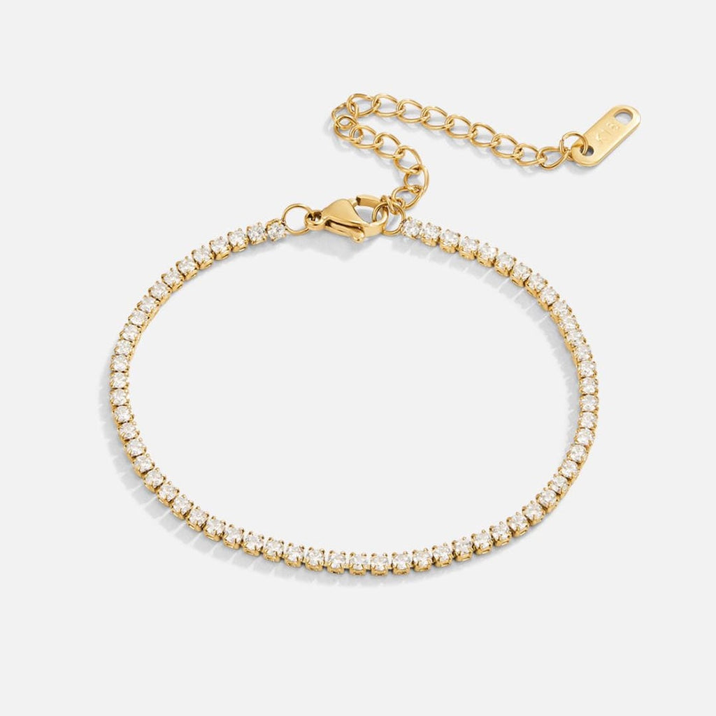 Pulsera de tenis de oro atemporal