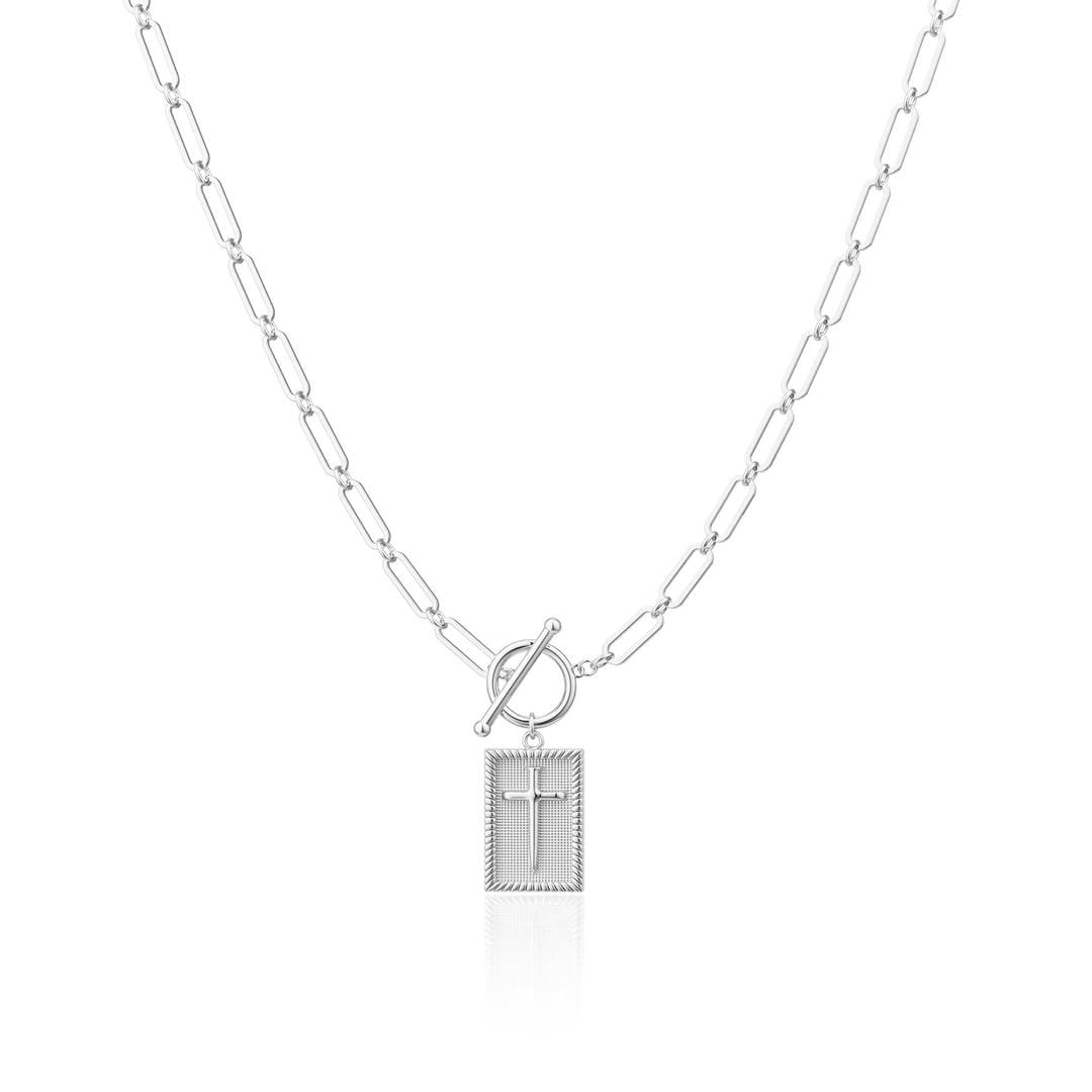 Elegante collar con colgante de cruz único