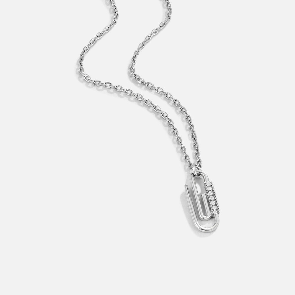 Collar de plata con clip de cristal