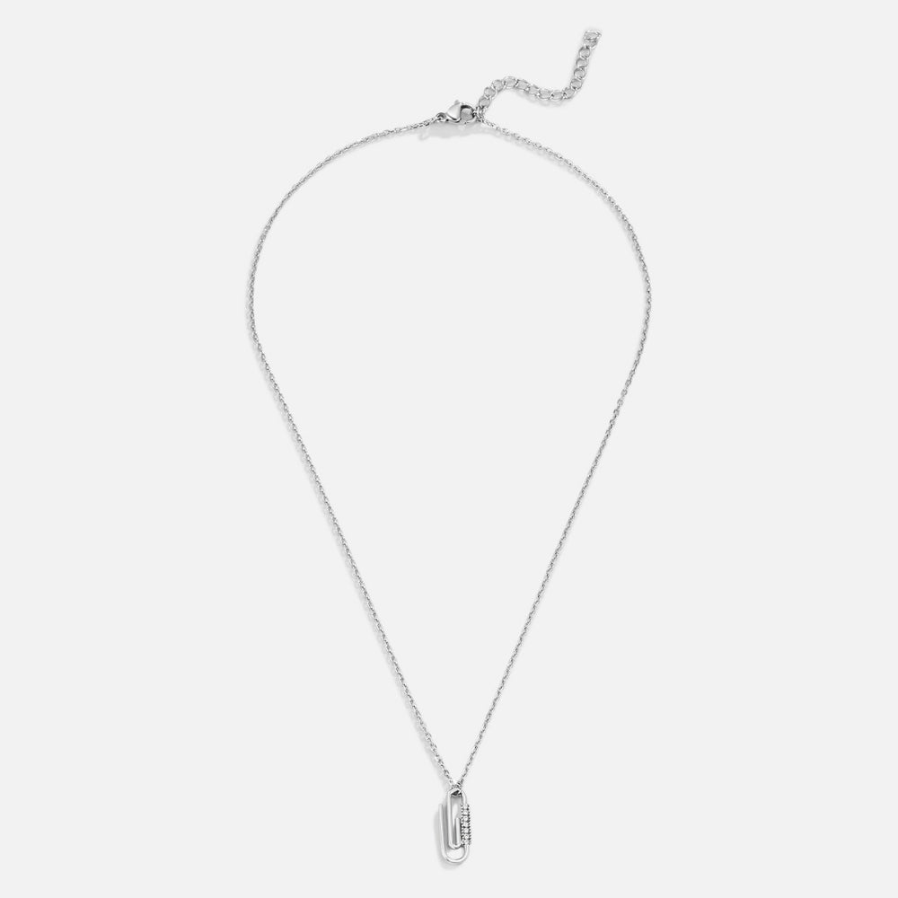 Collar de plata con clip de cristal