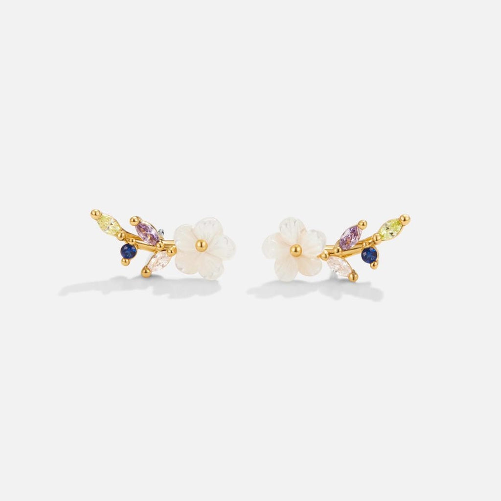 Pendientes Flor Blanca Cristal