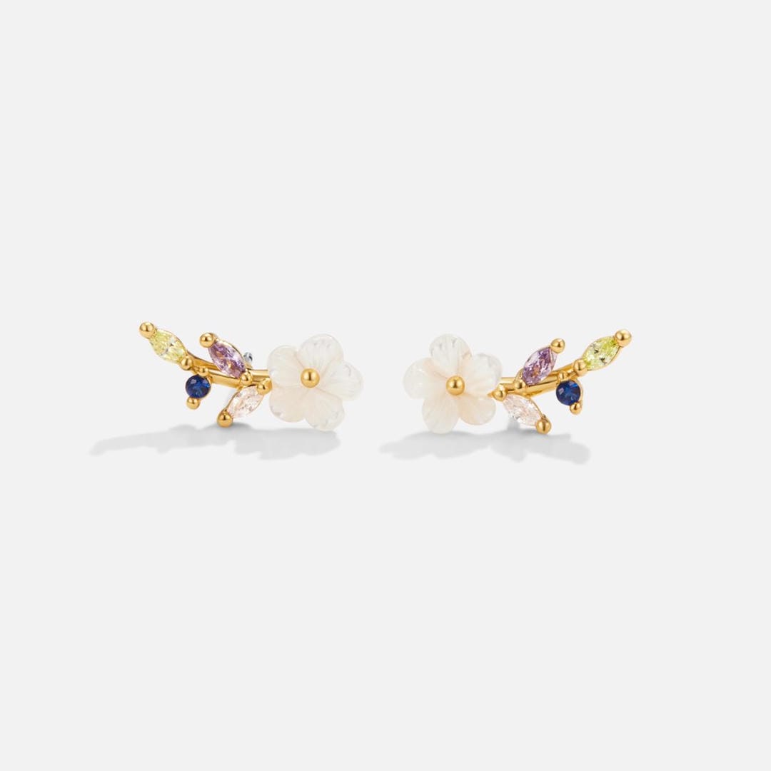 Pendientes Flor Blanca Cristal