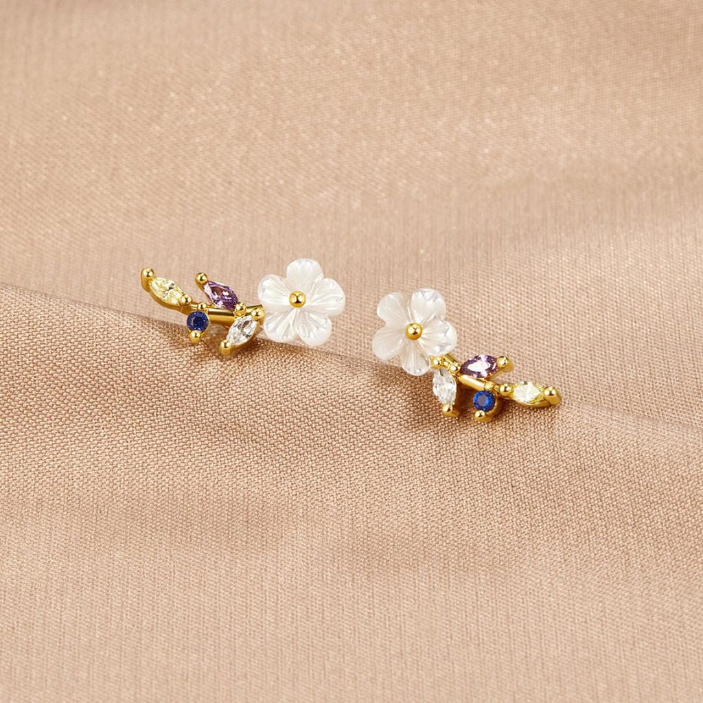 Pendientes Flor Blanca Cristal
