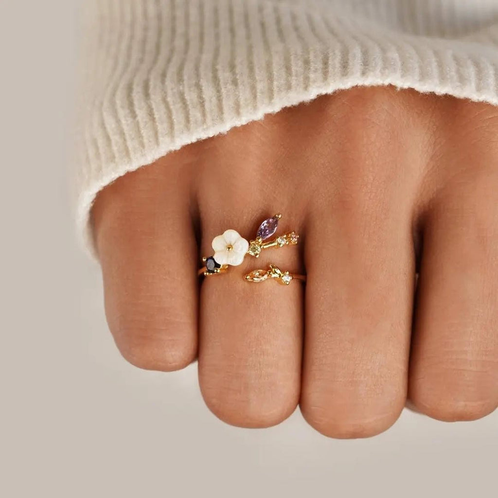 Anillo de Oro Ajustable Joyous Bloom