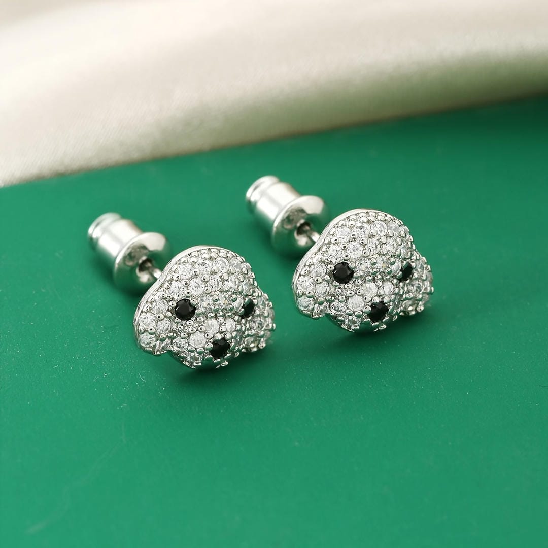 Aretes de Zirconia con Diseño de Cachorro