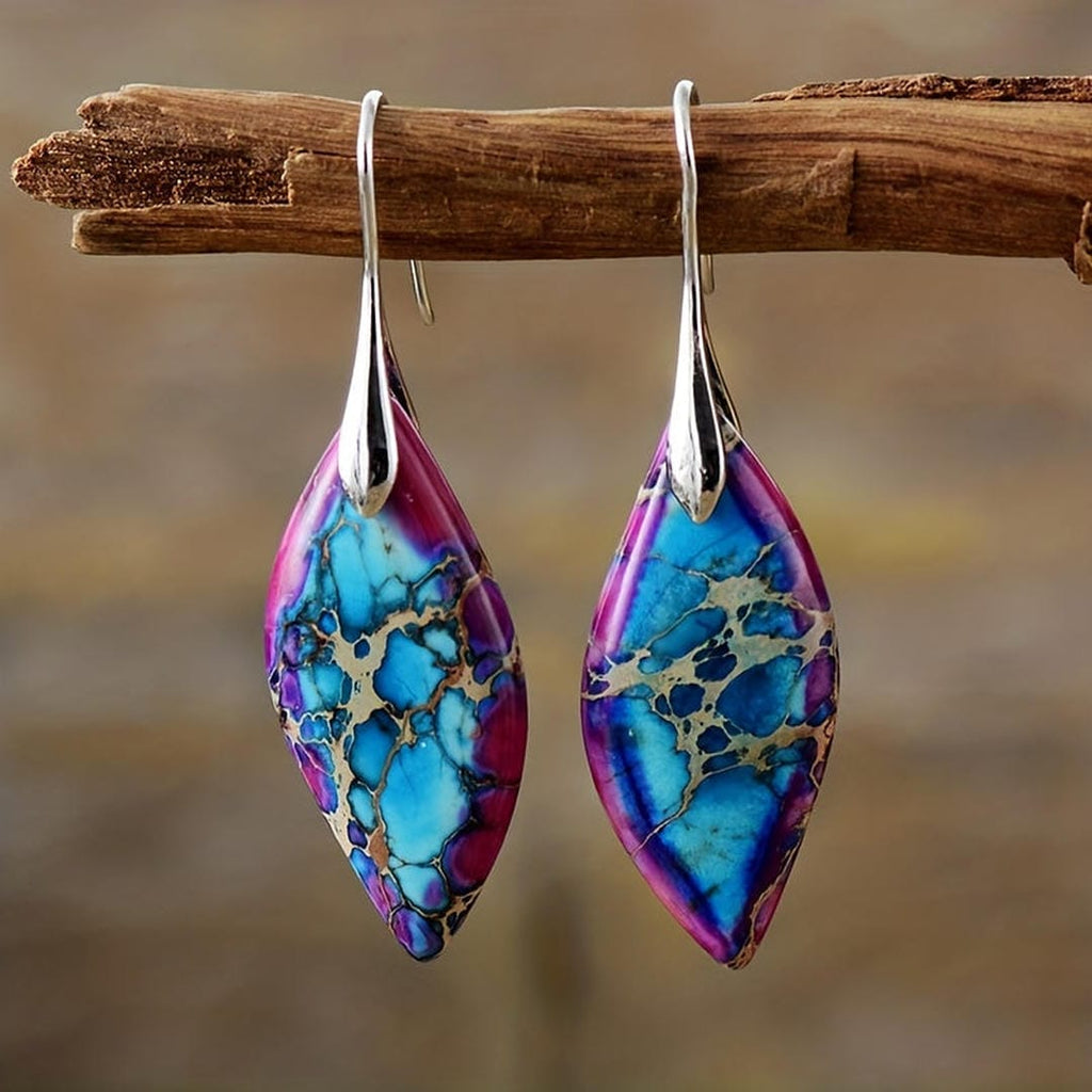 Pendientes de piedra natural de amatista
