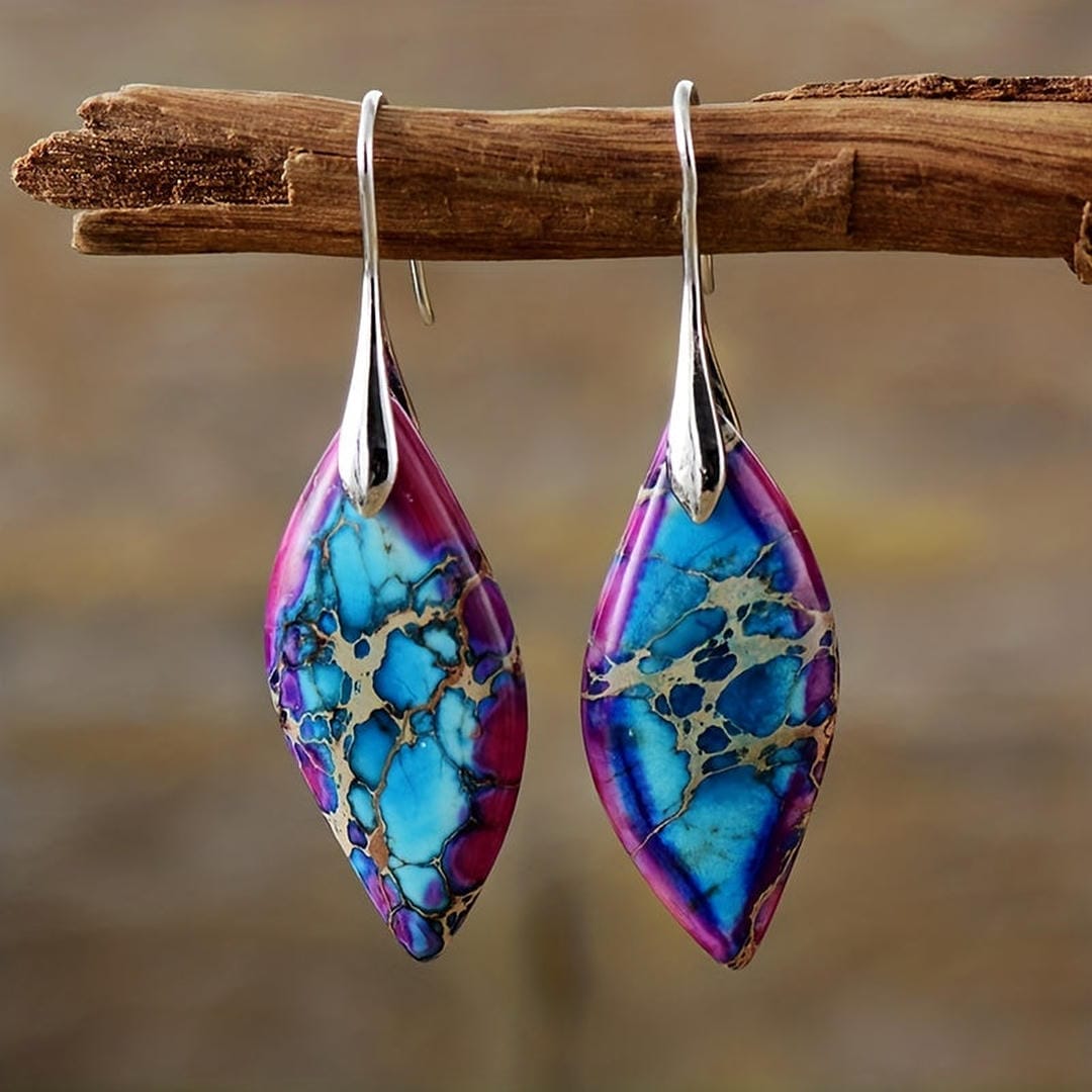 Pendientes de piedra natural de amatista