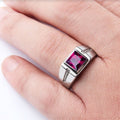 Anillo cuadrado de cristal vintage