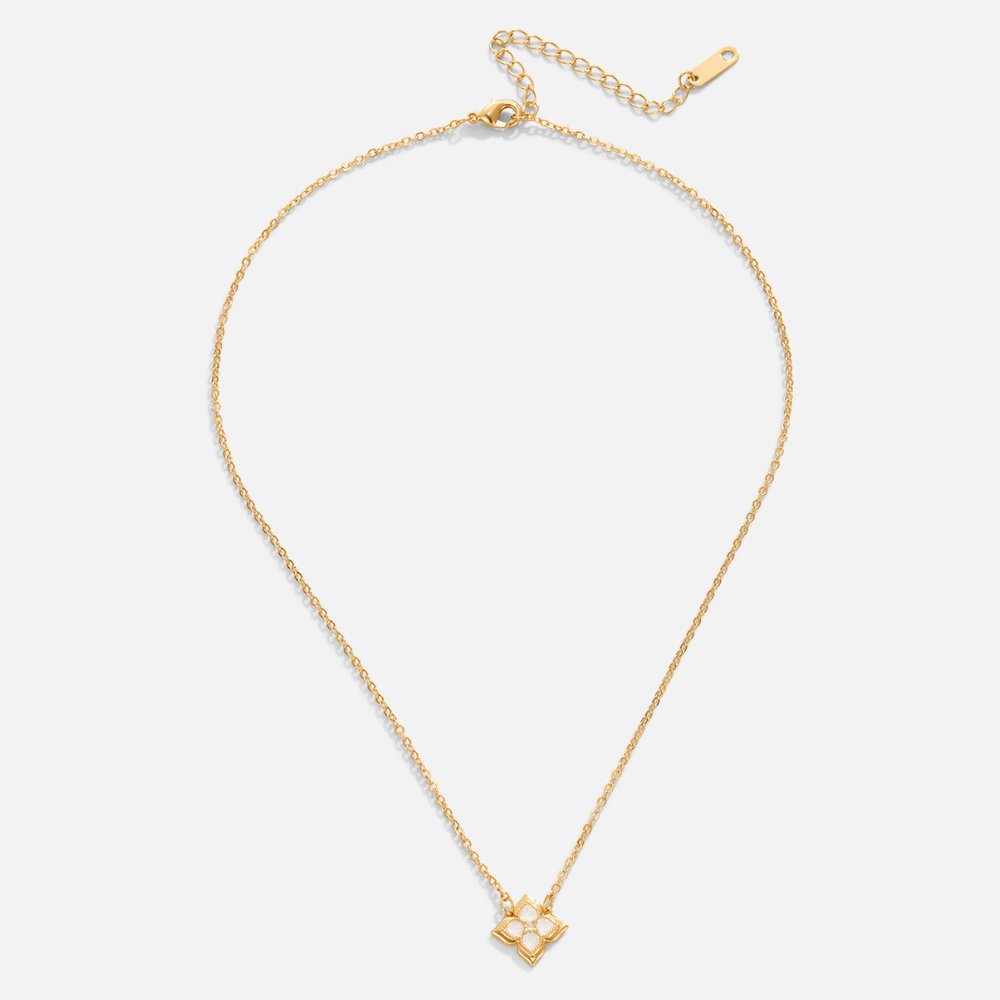Collar Dalia Lirio Blanco Trébol