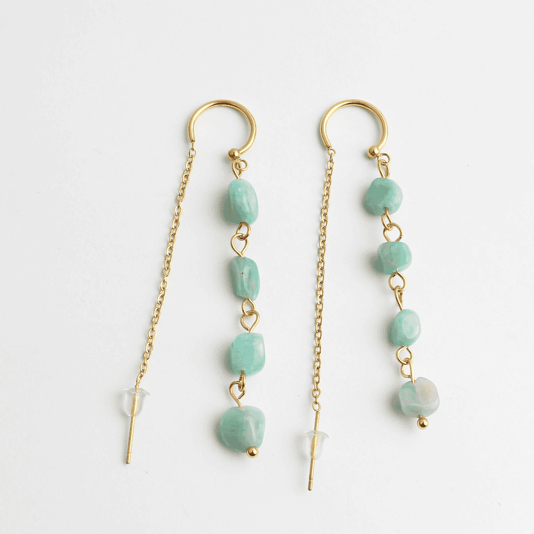 Pendientes de gota de piedra moteada