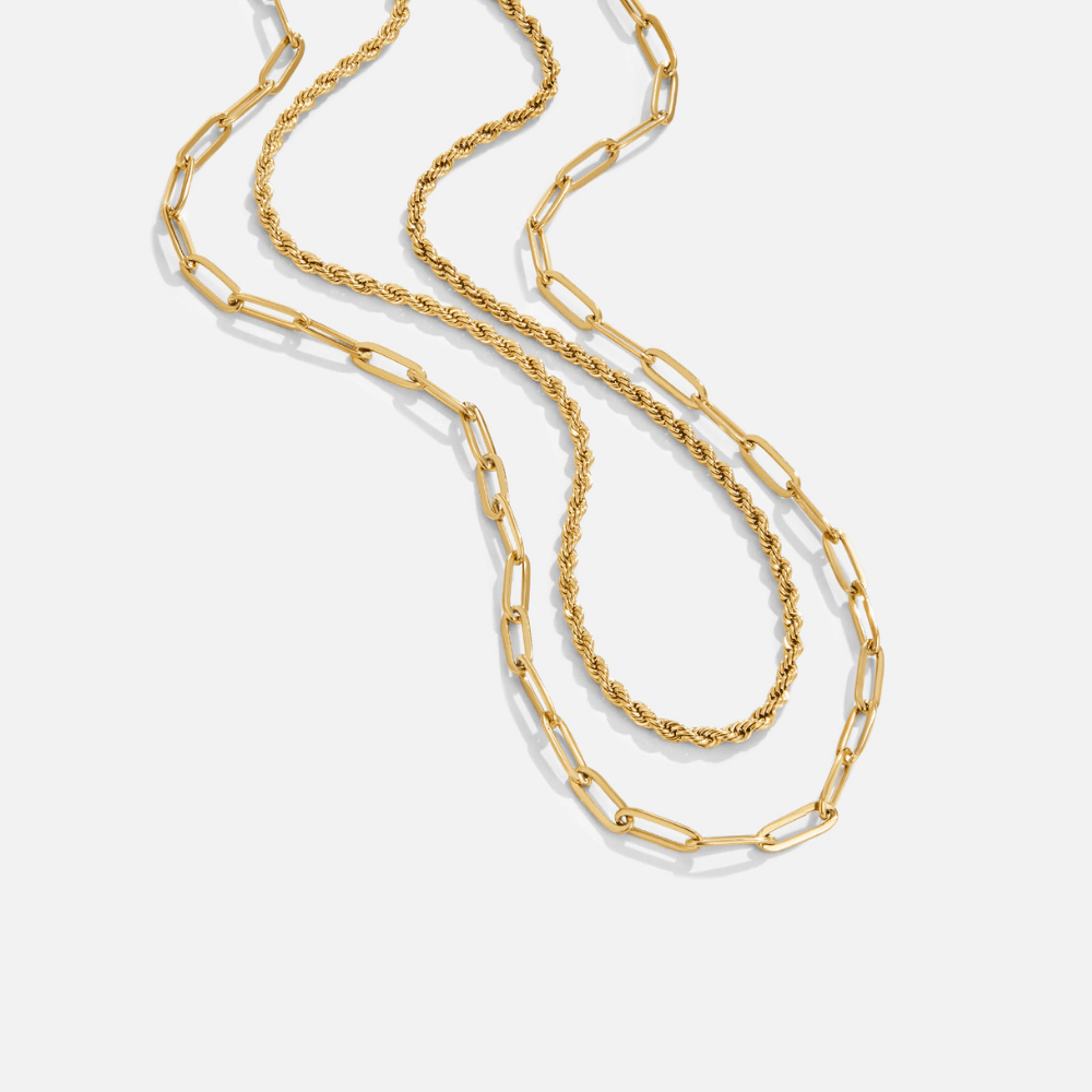 Collar de cadena con diseño de clip en capas Dara