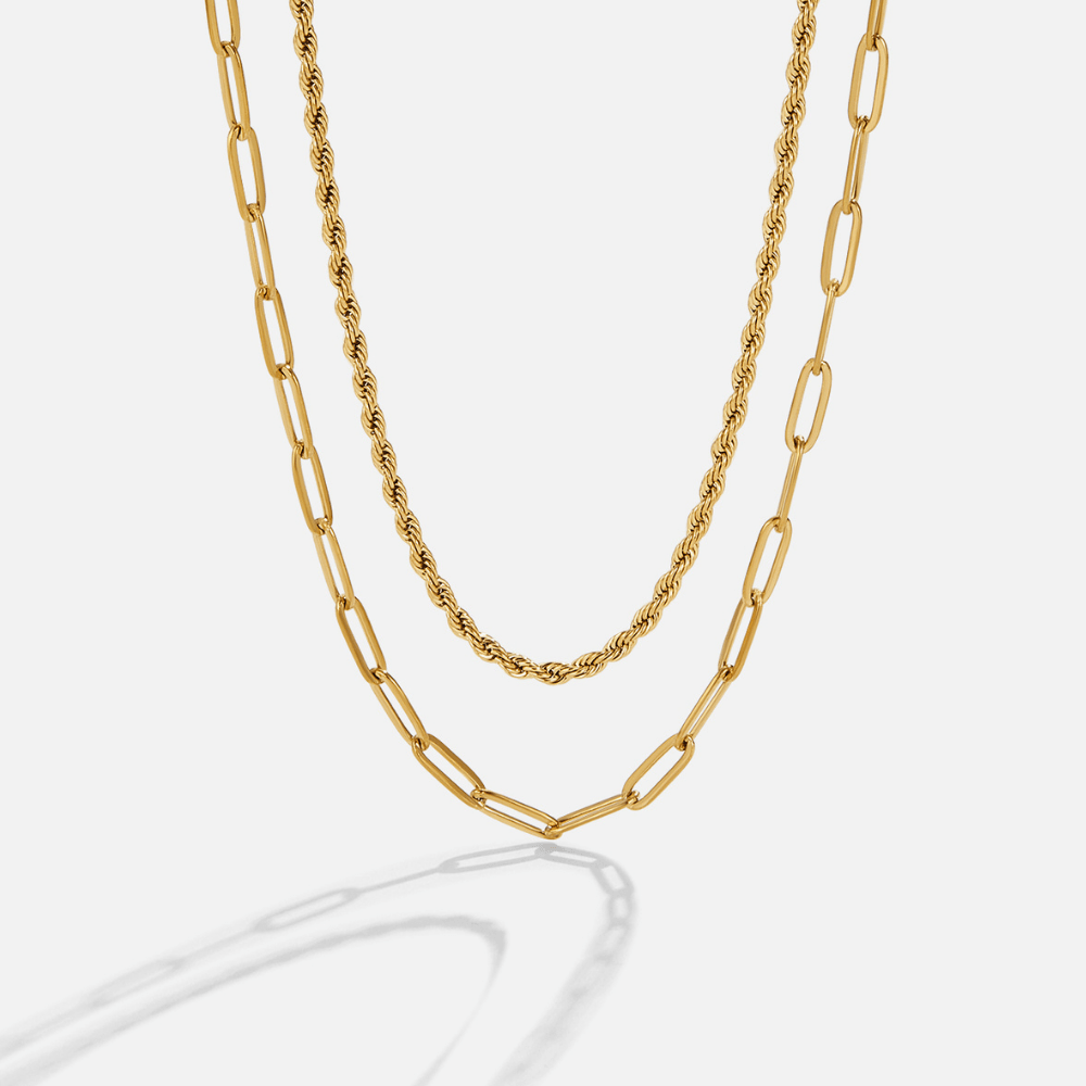 Collar de cadena con diseño de clip en capas Dara