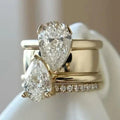 Anillo Colgante Doble de Zirconia Vintage