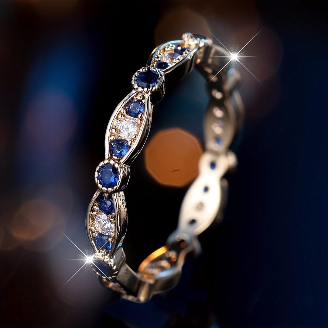 Anillo de banda Constelación Zafiro Medianoche