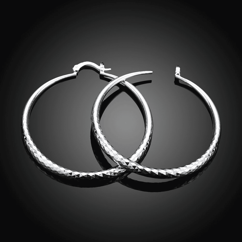 Pendientes de aro circulares de plata de ley