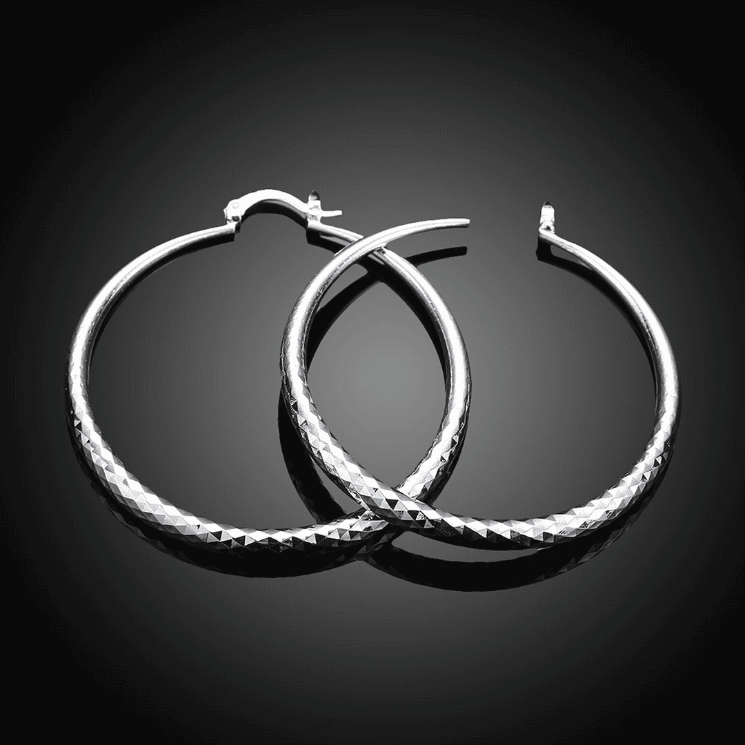 Pendientes de aro circulares de plata de ley