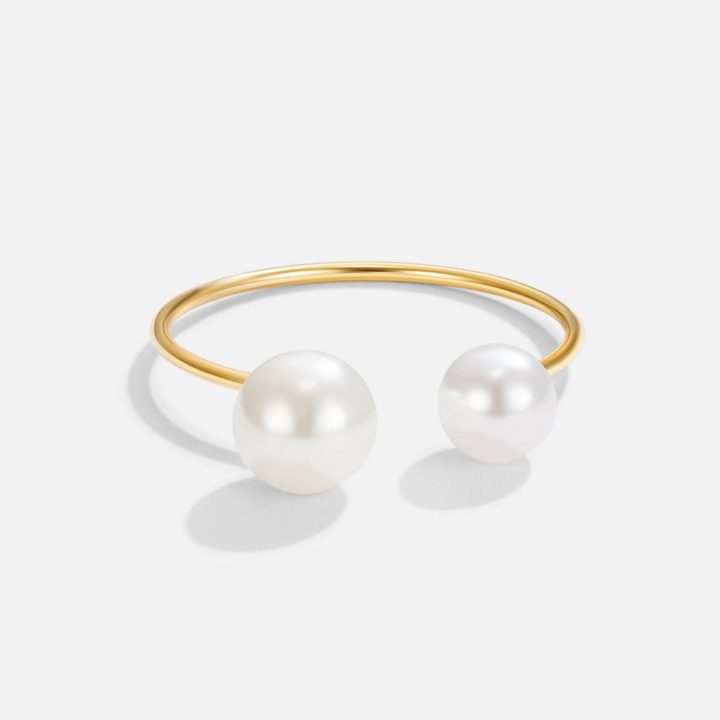 Anillo Durya de Doble Perla Enrollado