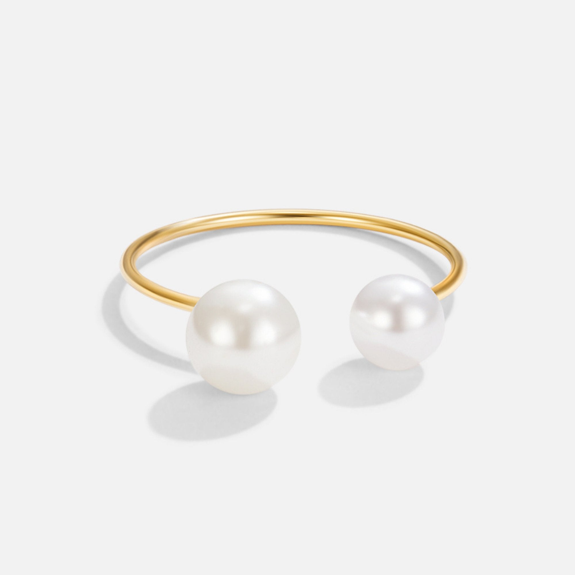 Anillo Durya de Doble Perla Enrollado